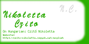nikoletta czito business card