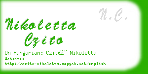nikoletta czito business card